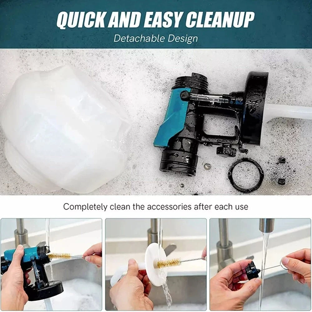 Pistola pulverizadora eléctrica inalámbrica con 3 patrones de pulverización para batería Makita de 18V, pulverizador de pintura eléctrico de alta potencia de 800ML, lo más nuevo - imagen 4