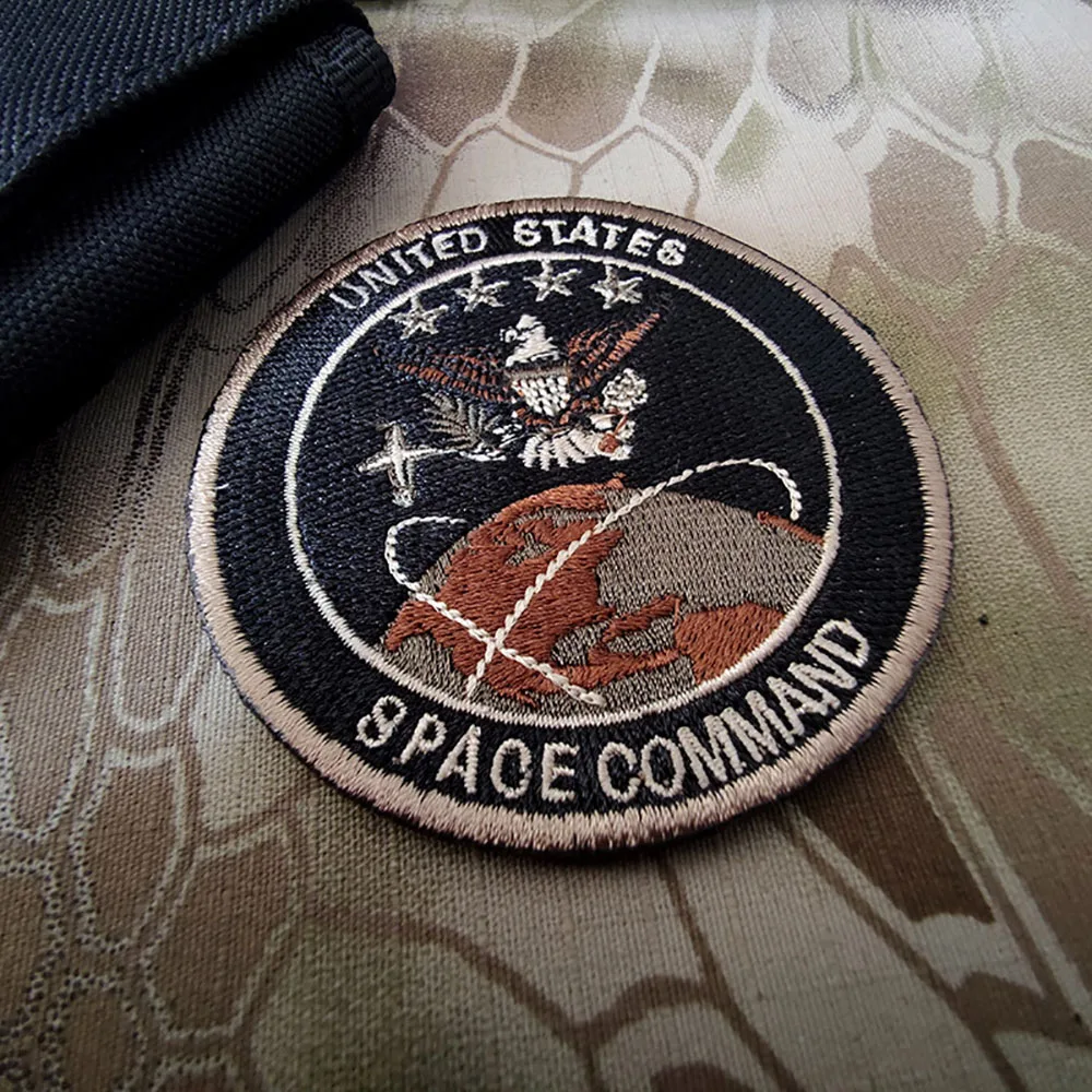 Parche bordado del Comando Espacial del Ejército de EE. UU., parches tácticos militares para ropa, mochila, gancho, insignias de bucle, pegatinas de brazalete - imagen 3