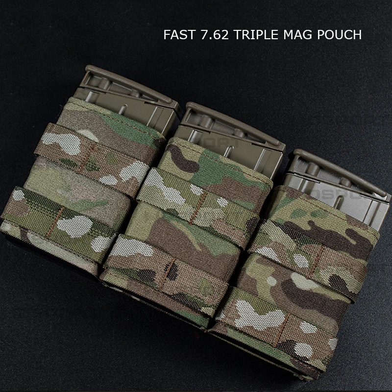 Tactics Molle Fast 7,62 Triple bolsa para revistas con tapa abierta AK soporte para revistas para Rifle bolsa de transporte accesorios de caza al aire libre - imagen 2