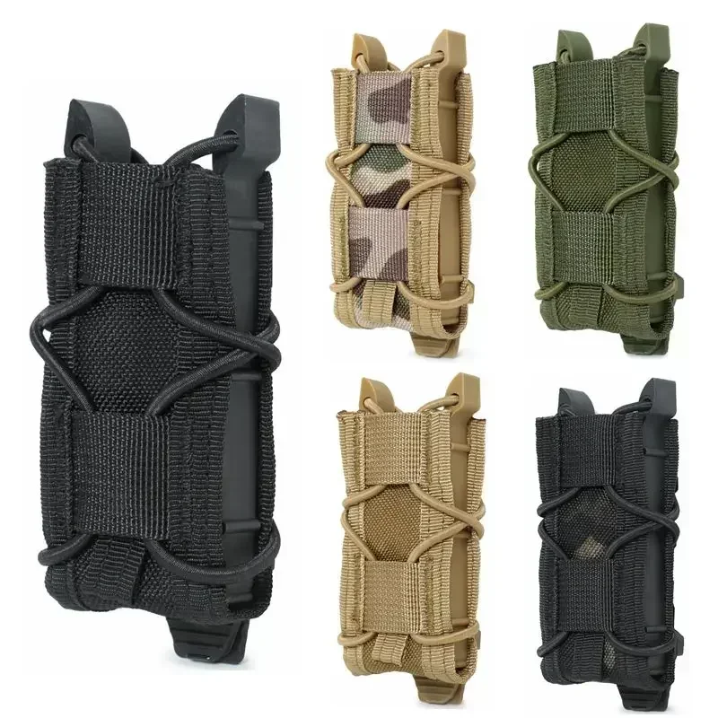 Bolsa táctica para revistas, bolsa individual para pistola de 9MM, bolsas Molle para linterna, soporte para linterna, funda para cuchillo de caza, tiro Airsoft