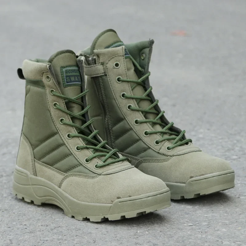 Botas de senderismo de cuero para hombre, calzado táctico de infantería, talla PL: 36-46 - imagen 4