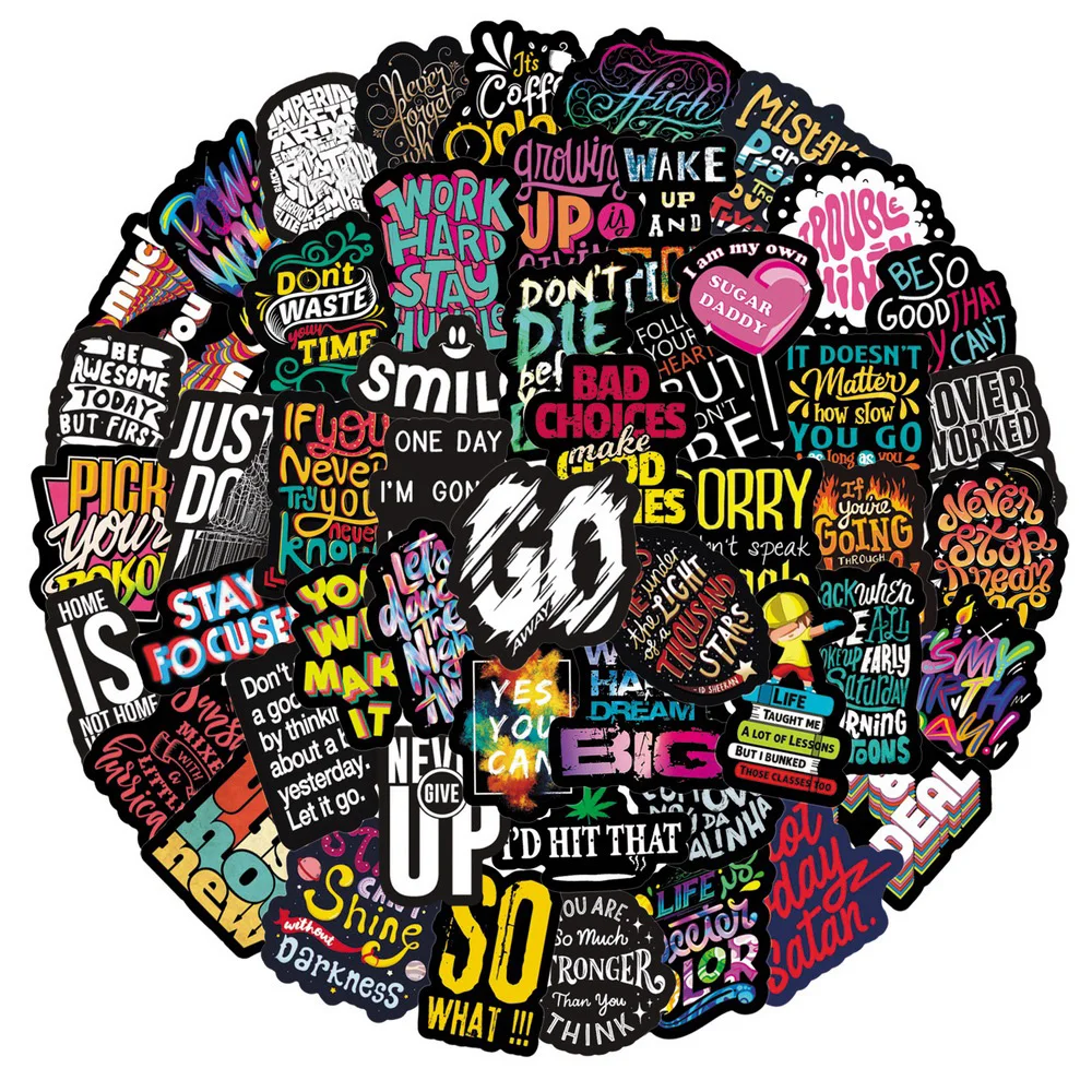 50 Uds. Pegatinas de frases motivacionales, citas inspiradoras de estímulo, álbum de recortes, papelería, pegatina para sala de estudio y oficina