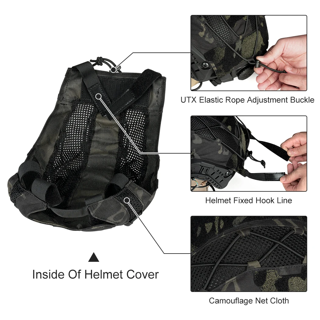 TOPTACPRO-funda táctica para casco rápido, gorros de nailon 500D, aro y aspecto 8801 - imagen 3