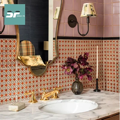 Mueble de baño de madera maciza francés retro americano, combinación de lavabo para baño, piscina, lavabo personalizado, placa de roca - imagen 4