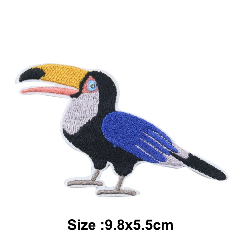 Dibujos animados Diy ropa para niños loro pájaro bordado parche hierro en parches sombrero mochila decoración pegatinas - imagen 5