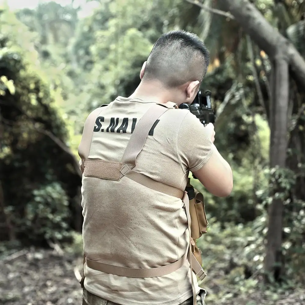 Airsoft chaleco táctico de aparejo de pecho, equipo de Paintball, bolsas de revistas Molle, equipo de combate, chaleco de caza para deportes al aire libre - imagen 4