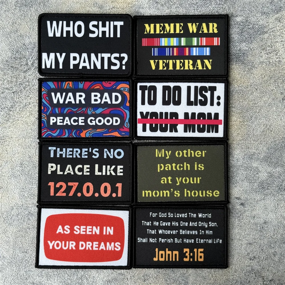 Parche militar táctico del ejército moral, "John 3:16", material impreso War Bad, adecuado para chalecos, chaquetas, mochilas, etc.