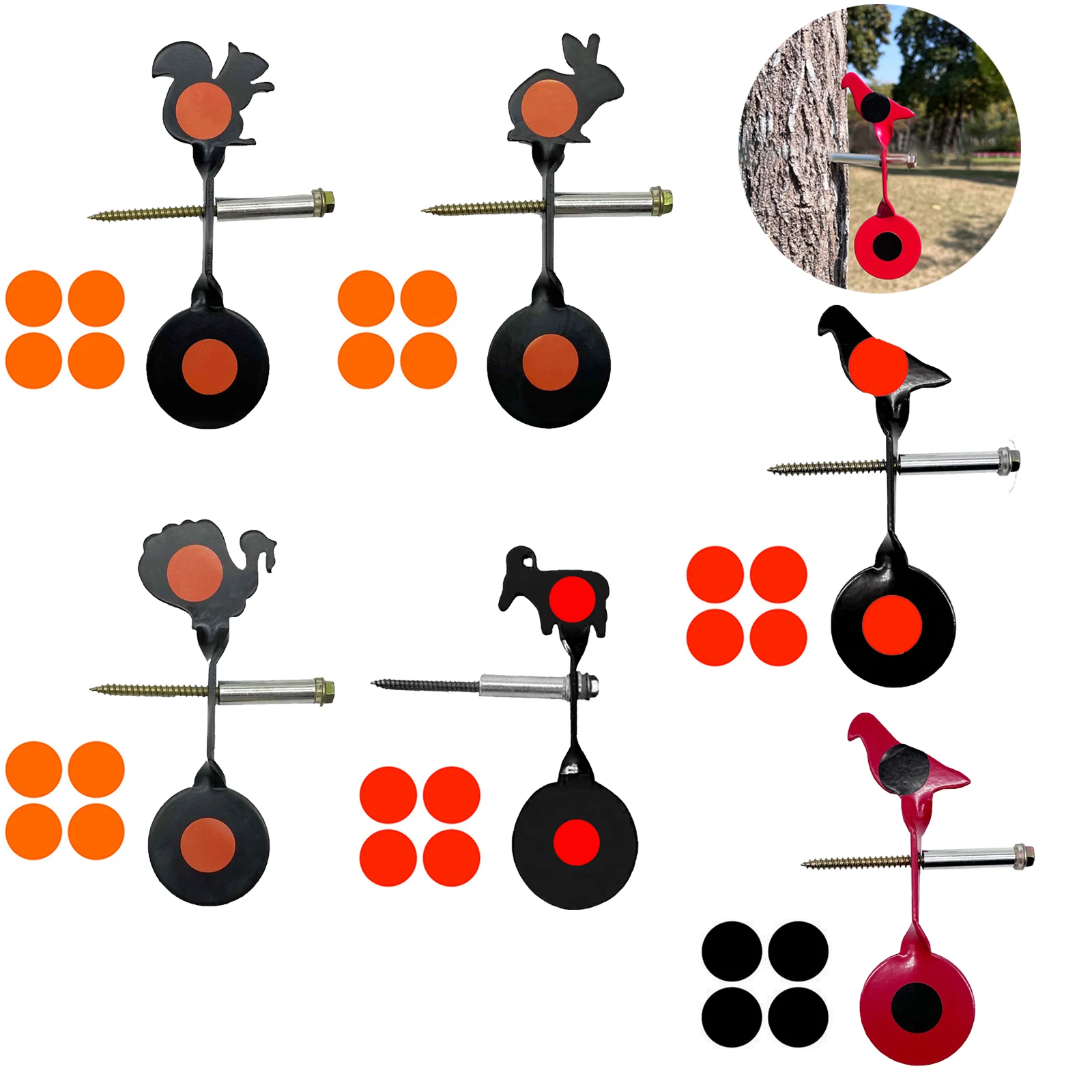 Objetivo de tirachinas de 3mm de espesor, objetivo giratorio de acero inoxidable, tableros de tiro en forma de pájaro, objetivo de entrenamiento de tirachinas para caza al aire libre