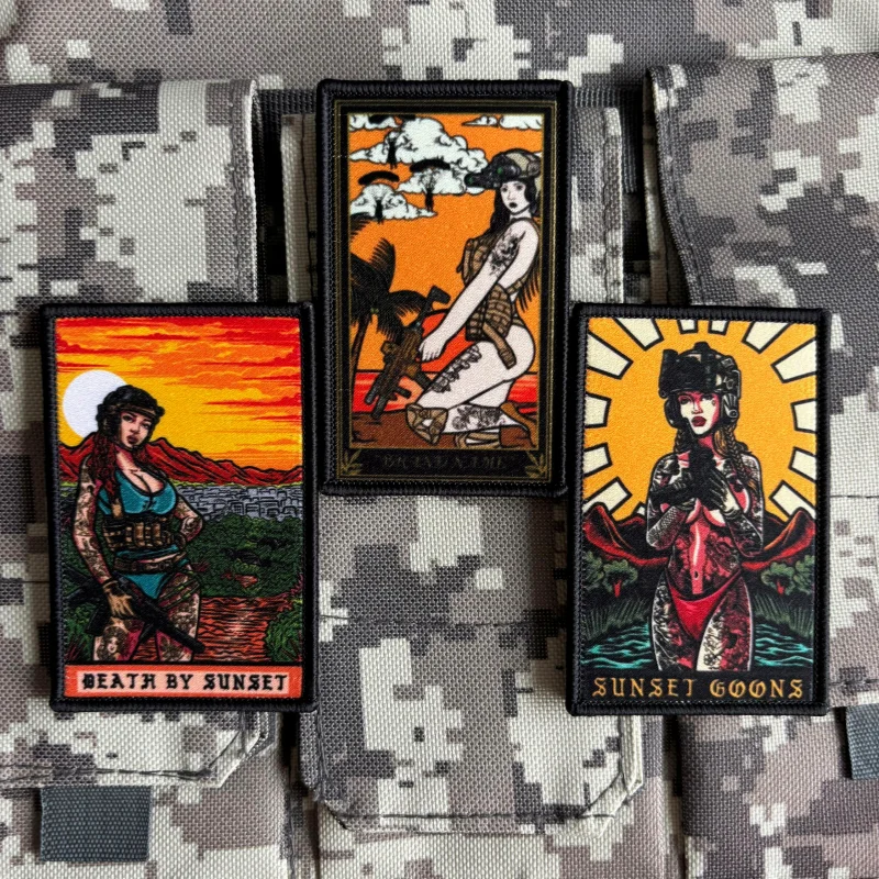 Parche de soldado de chica Sexy, insignia de moral táctica para chica, parches de impresión, gancho y bucle, brazalete militar del ejército, pegatina para mochila - imagen 4