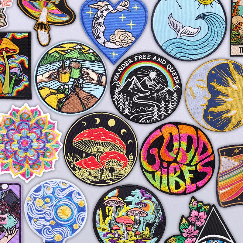 Parche táctico bordado de setas, buenas vibraciones, parches bordados para planchar, parches para planchar de montaña al aire libre para apliques de ropa - imagen 2