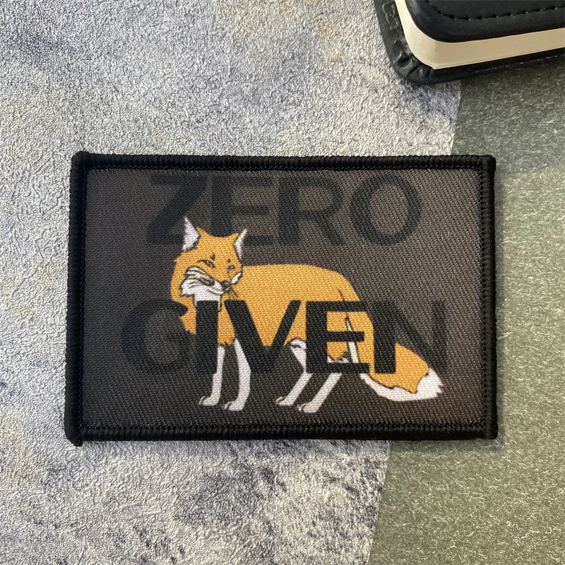 ZERO GIVEN Fox Morale-parches tácticos con gancho y bucle impresos para ropa, parche, pegatina para mochila del ejército militar - imagen 5