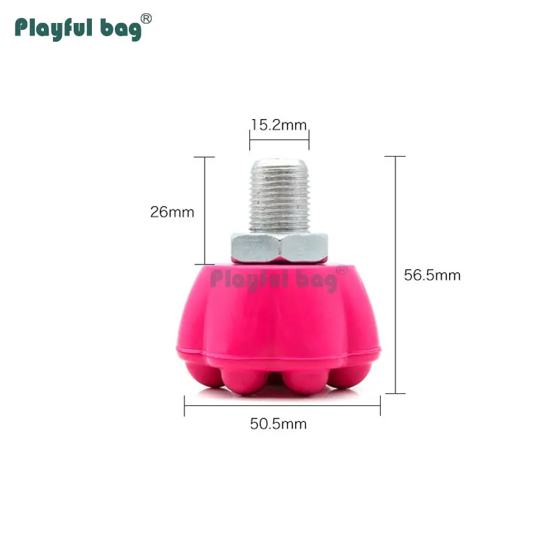 Clavijas de freno de patín de doble fila de goma con pata de gato, patines resistentes al desgaste, accesorios para zapatos, pastillas de goma de freno coloridas AMB103 - imagen 5