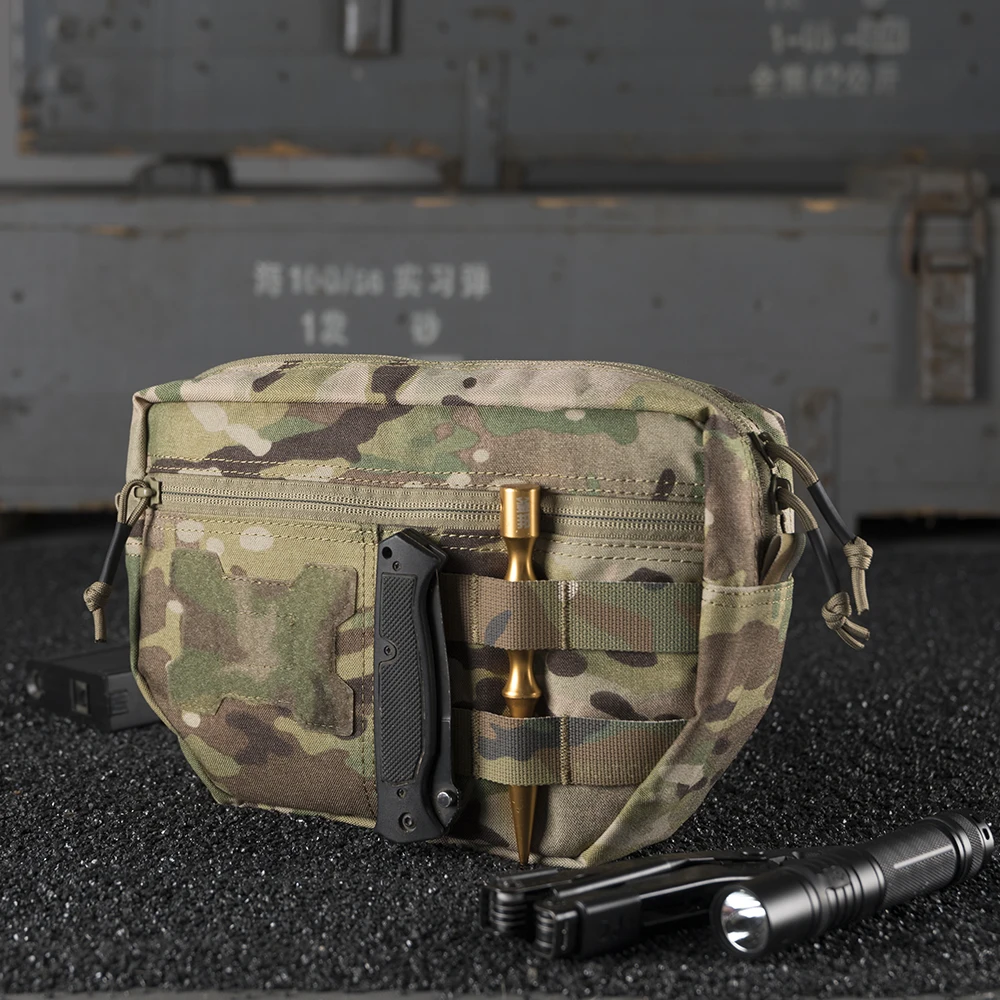 Paquete EDC de doble capa para exteriores, riñonera táctica Molle para hombre, chaleco de nailon, bolsa colgante, riñonera, bolsas de accesorios para acampar y cazar - imagen 3