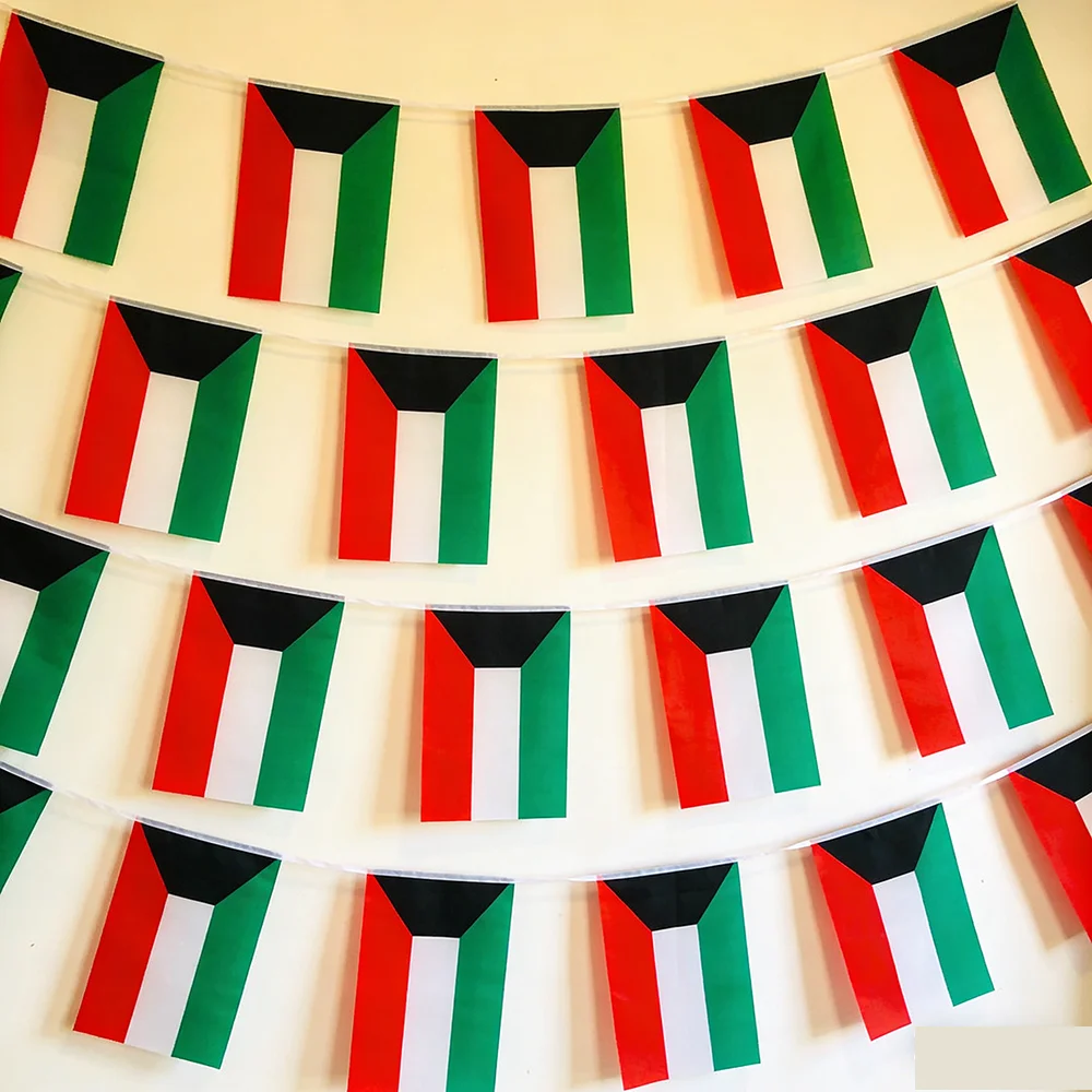 Banderines de Kuwait de poliéster para guirnalda de fiesta - imagen 5