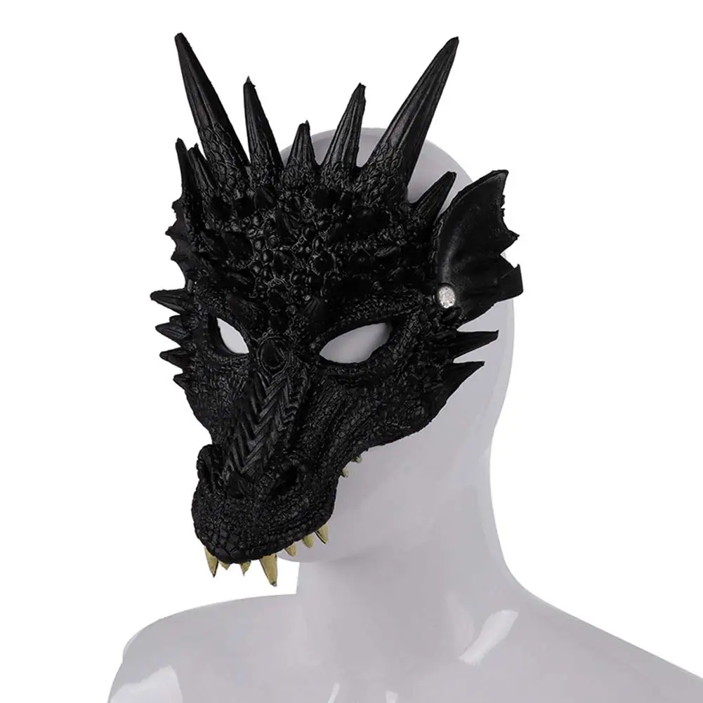 AQzxdc Alodidae Conjunto de disfraces de dragón alas del diablo cola de demonio máscara de dinosaurio para fiesta de disfraces de Halloween Cosplay - imagen 3