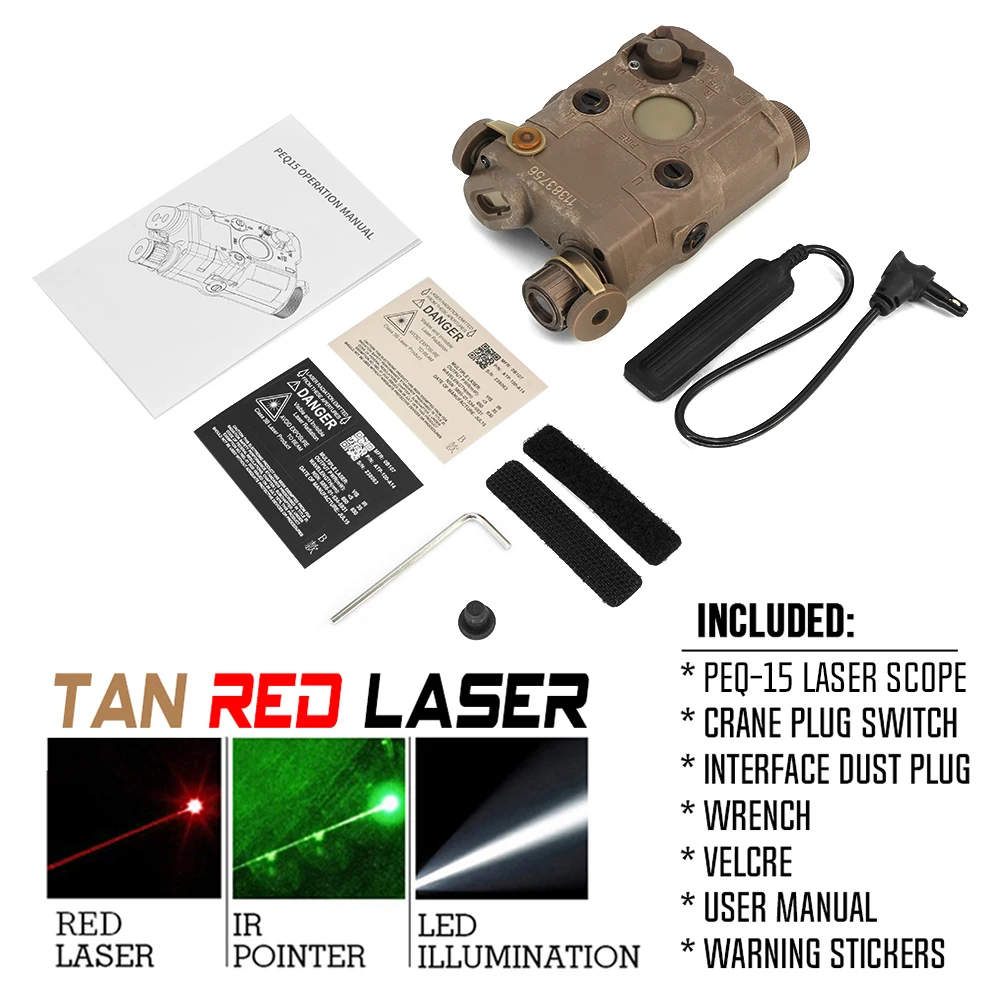 PEQ15 LED TAN Red