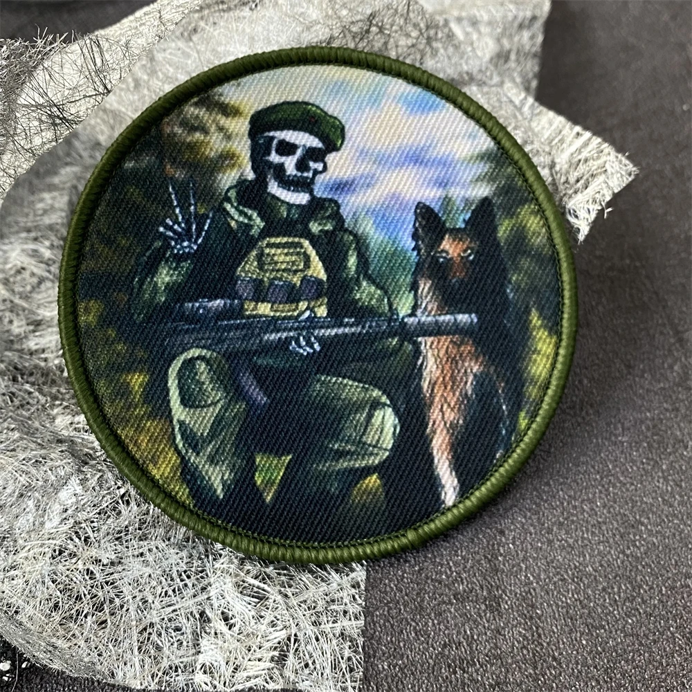 Insignia táctica de moral de Chevron, Parche de gancho y bucle de la cosecha de la muerte, "Servicio de bordes", parches estampados militares, pegatina de sombrero y mochila - imagen 5