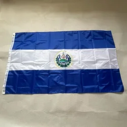 Bandera de Salvador de poliéster, banderines decorativos de alta calidad, 90x150cm, SV, SLV, El salvador, 3x5 pies