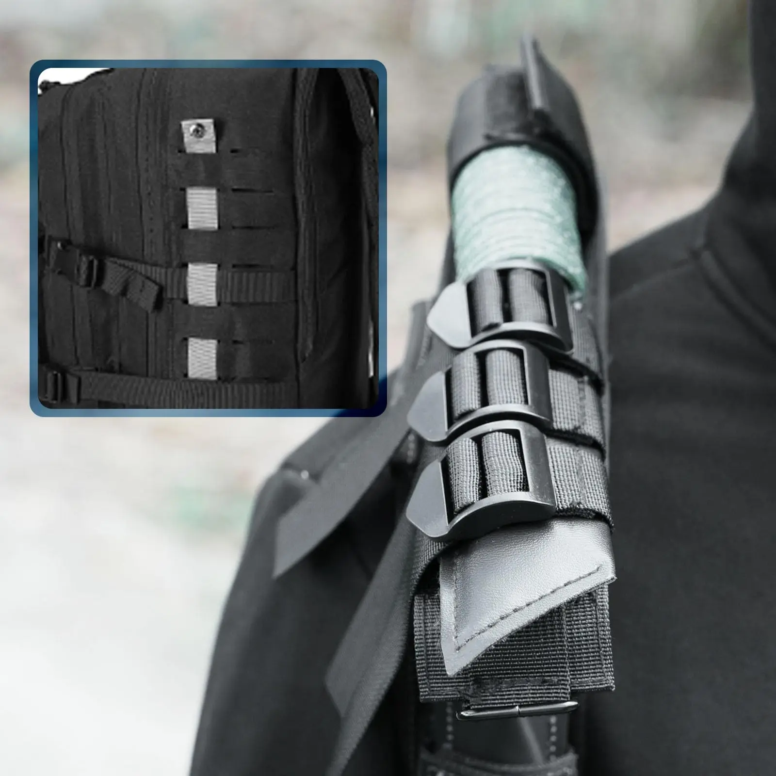 Soporte MOLLE para linterna táctica con funda de transporte - imagen 4