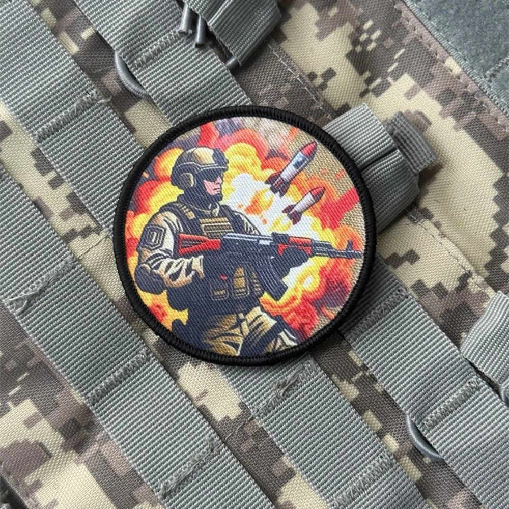 Parche táctico de soldados Chevron, insignia de moral militar, parches de gancho y bucle impresos para pegatina de equipo de ropa - imagen 4