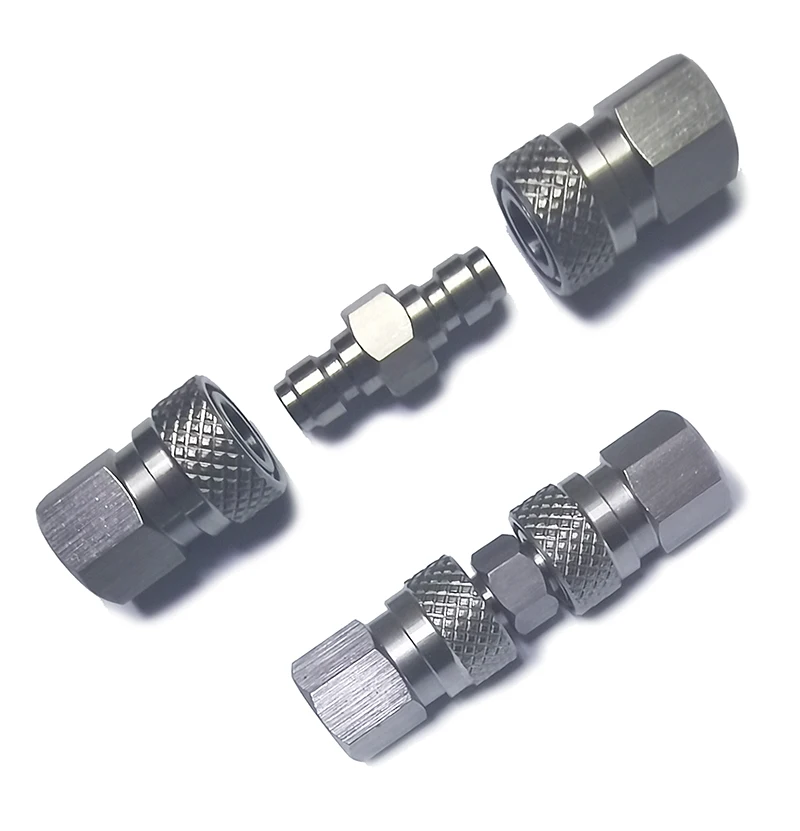 Adaptador de desconexión rápida macho de ambos extremos, acero inoxidable, doble macho, 8MM, boquilla de relleno, accesorios de alta presión HPA - imagen 5