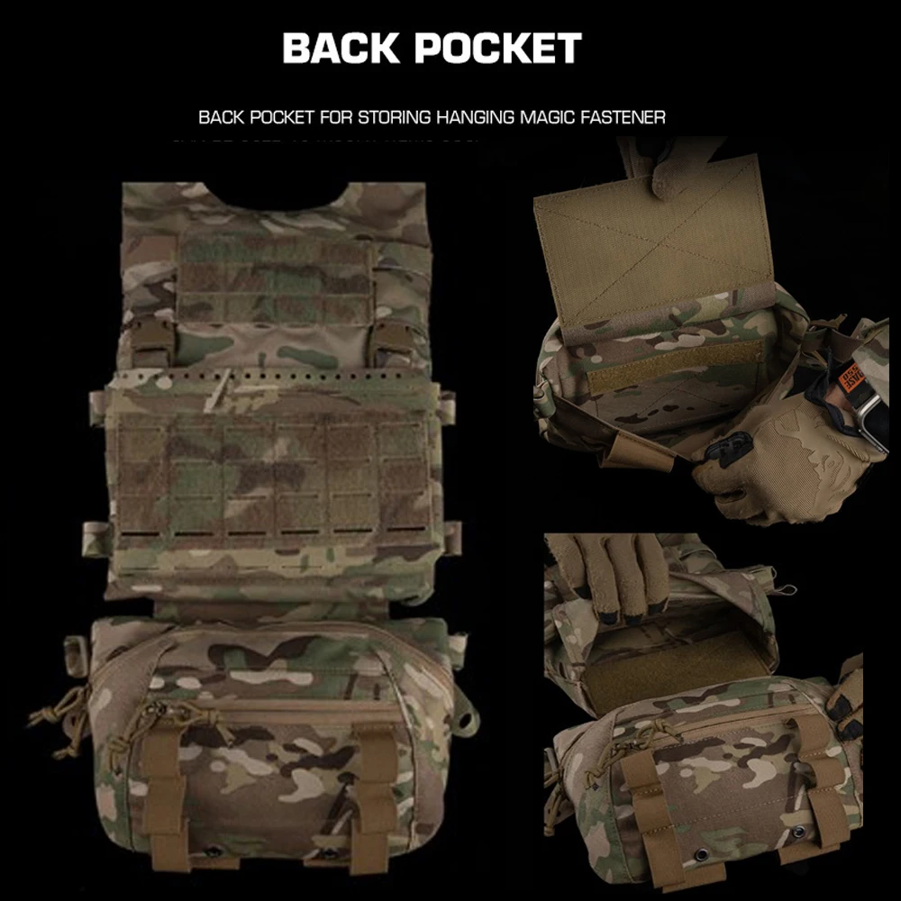 Bolsa táctica para colgar, paquete Abdominal de gran tamaño, bolsas de cintura, bolso de hombro, integra para chaleco de caza Airsoft, portador de placa - imagen 3