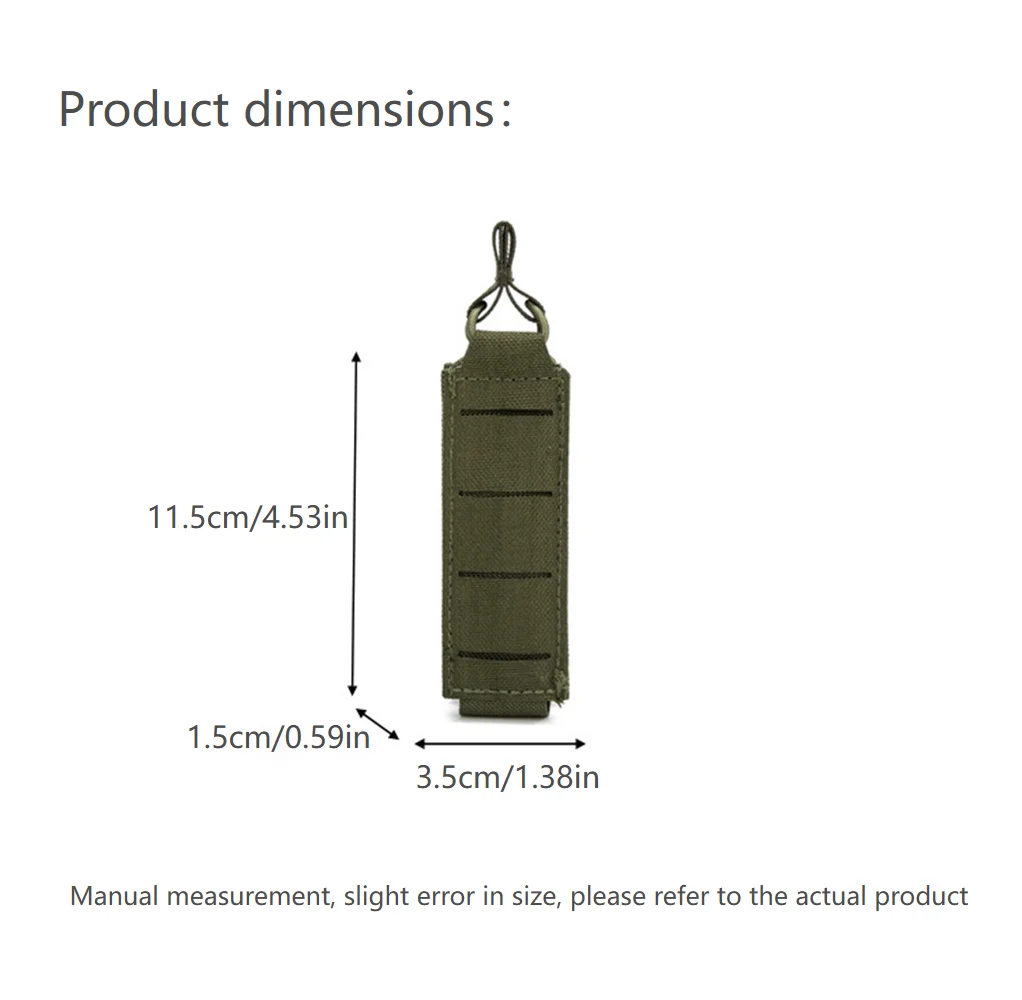 Bolsa magnética táctica de nailon 1000D, bolsa pequeña Molle única cortada con láser, funda EDC para portador de placa, linterna - imagen 4