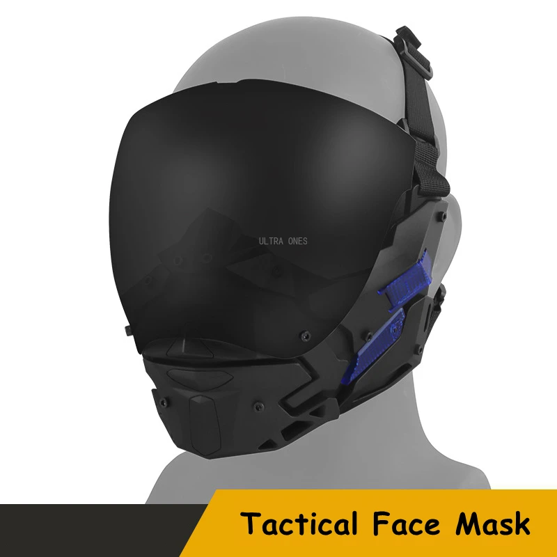 Máscara Airsoft, lente antiniebla desmontable, deportes de motocicleta, máscaras faciales completas Cyberpunk, máscara facial táctica para Paintball, caza, CS