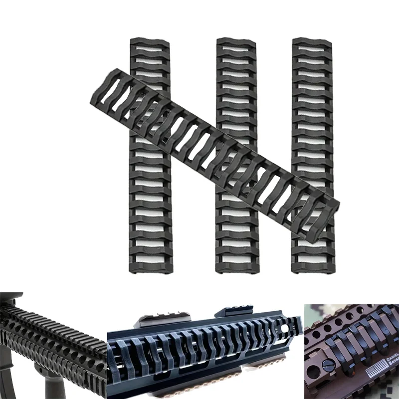 4 Uds. Cubiertas de goma suave para protector de escalera de riel de 20mm, protección de agarre mejorada para armas de fuego, apto para caza, accesorios para pistola de juguete - imagen 2