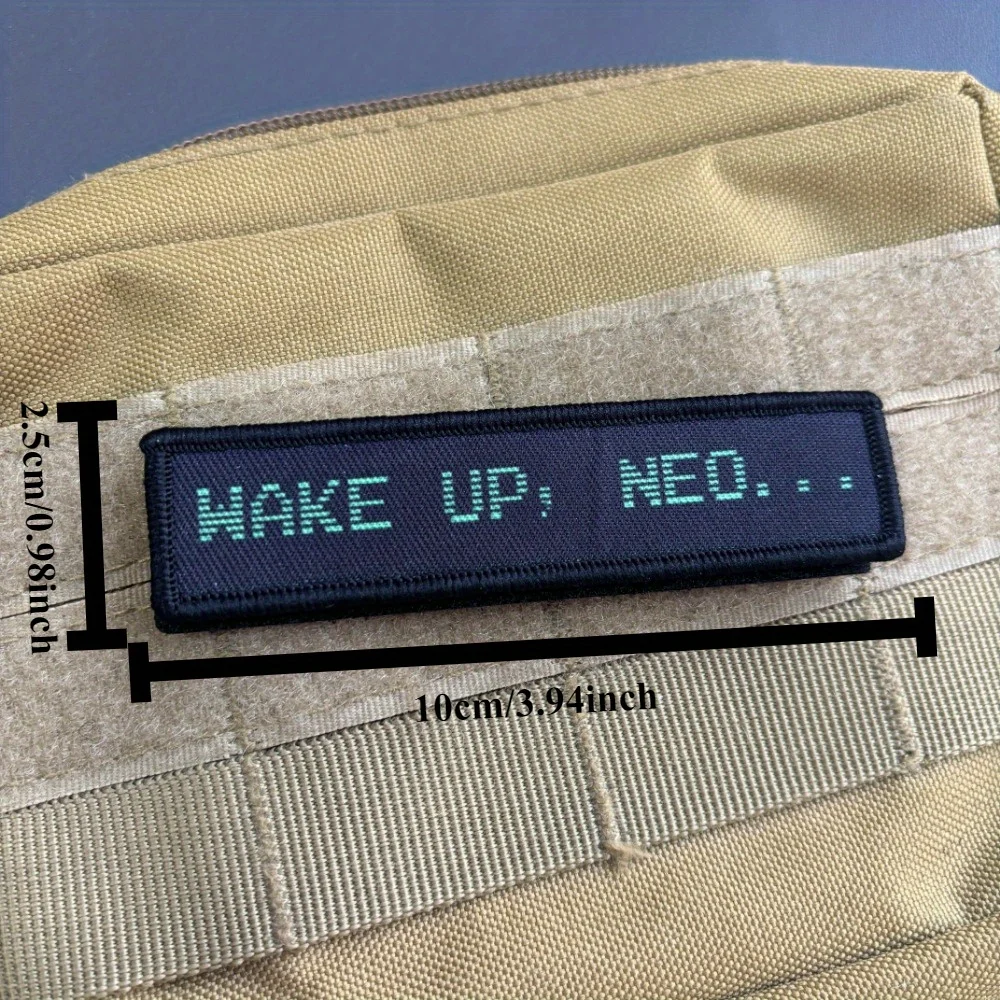 Parche táctico Wake Up Neo Morale, emblema de gancho y bucle impreso, insignia militar, brazalete de combate, pegatinas para mochila - imagen 3