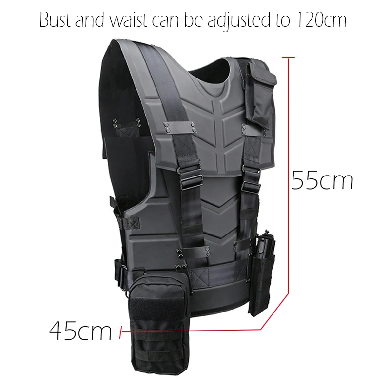 Chaleco táctico Airsoft para Paintball, deflector protector militar de alta resistencia EVA con walkie-talkie MOLLE, bolsa para revistas - imagen 3