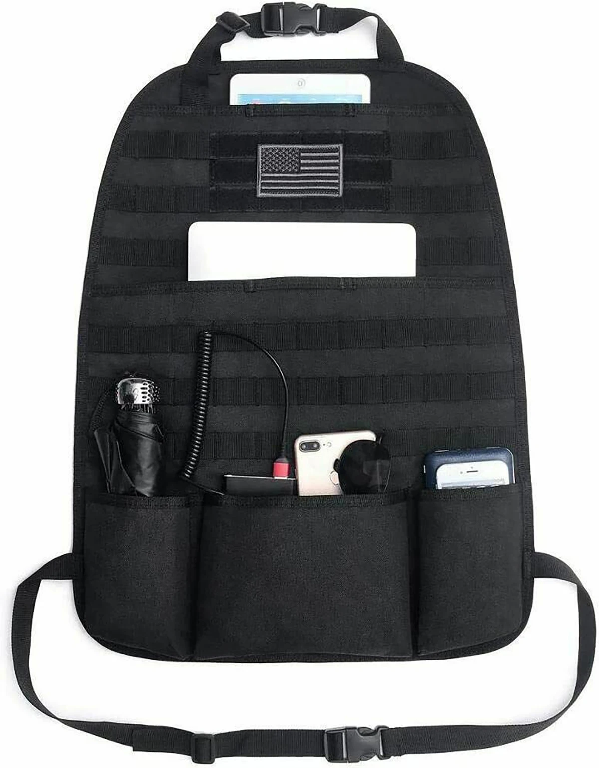 Bolsa de respaldo de asiento de coche de estilo militar al aire libre, hebilla MOLLE, organizador de miscelánea, bolsa de accesorios tácticos - imagen 3