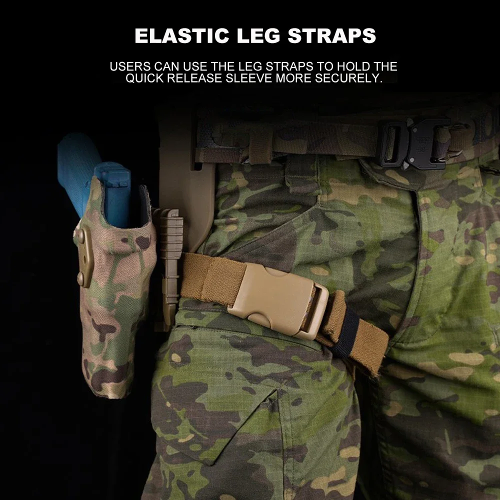 Funda táctica Glock 17, funda de pistola de liberación rápida para caza con Kit QLS, cinturón de tiro Airsoft, funda para pistola de transporte - imagen 5