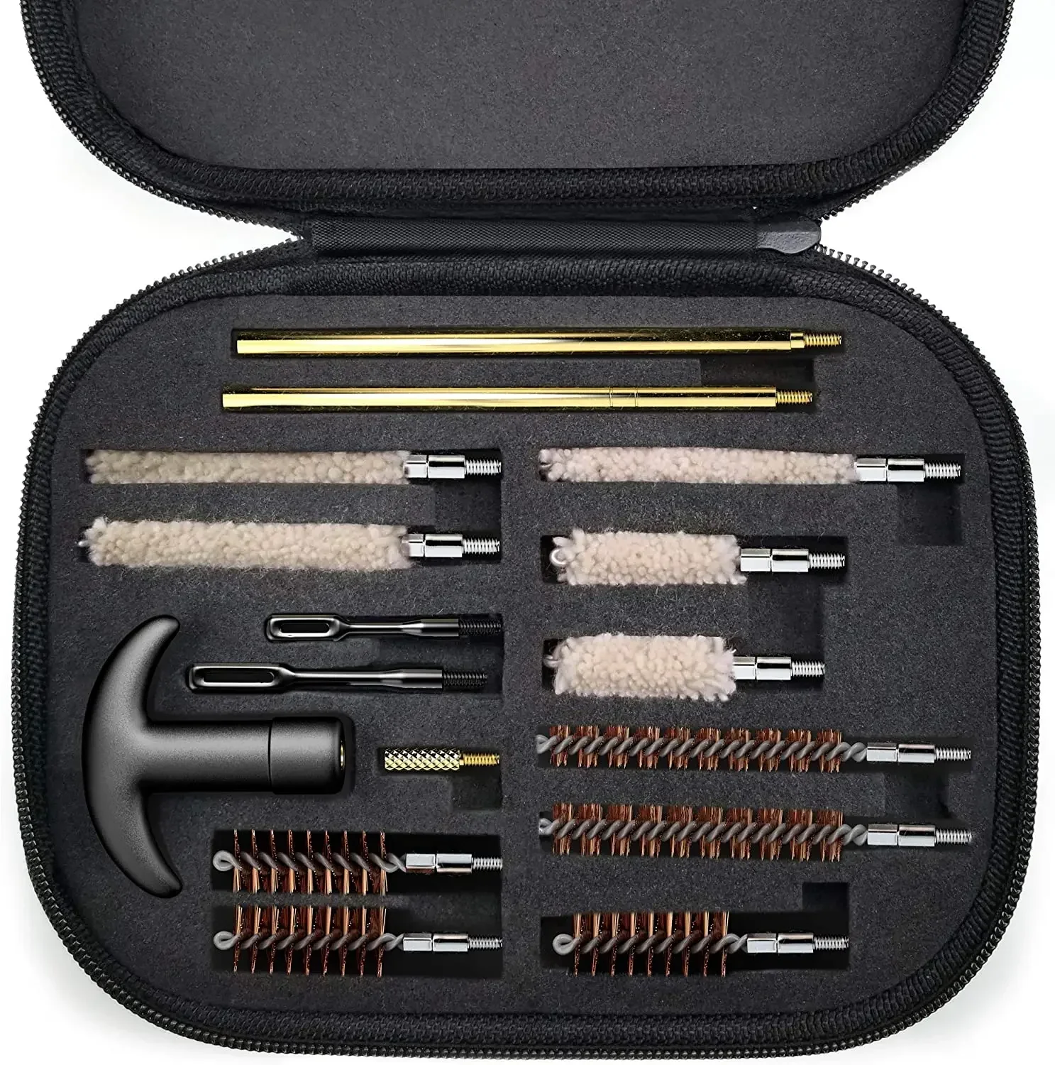 Kit de limpieza de pistola táctica, 16 unidades/juego, varilla de latón Universal para pistola, Kit de limpieza de barril de calibre.22 9mm, accesorios de caza - imagen 2