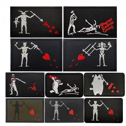 Venta caliente creativa Edward gran bandera pirata brazalete bordado blanco y negro moral parche para mochila táctica