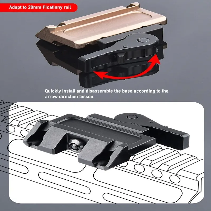 WADSN-Base láser de MAWL-C1 de Metal, Base de palanca QD rápida, montaje Offset compatible con riel Picatinny de 20mm, equipamiento Airsoft, accesorios de derivación - imagen 5