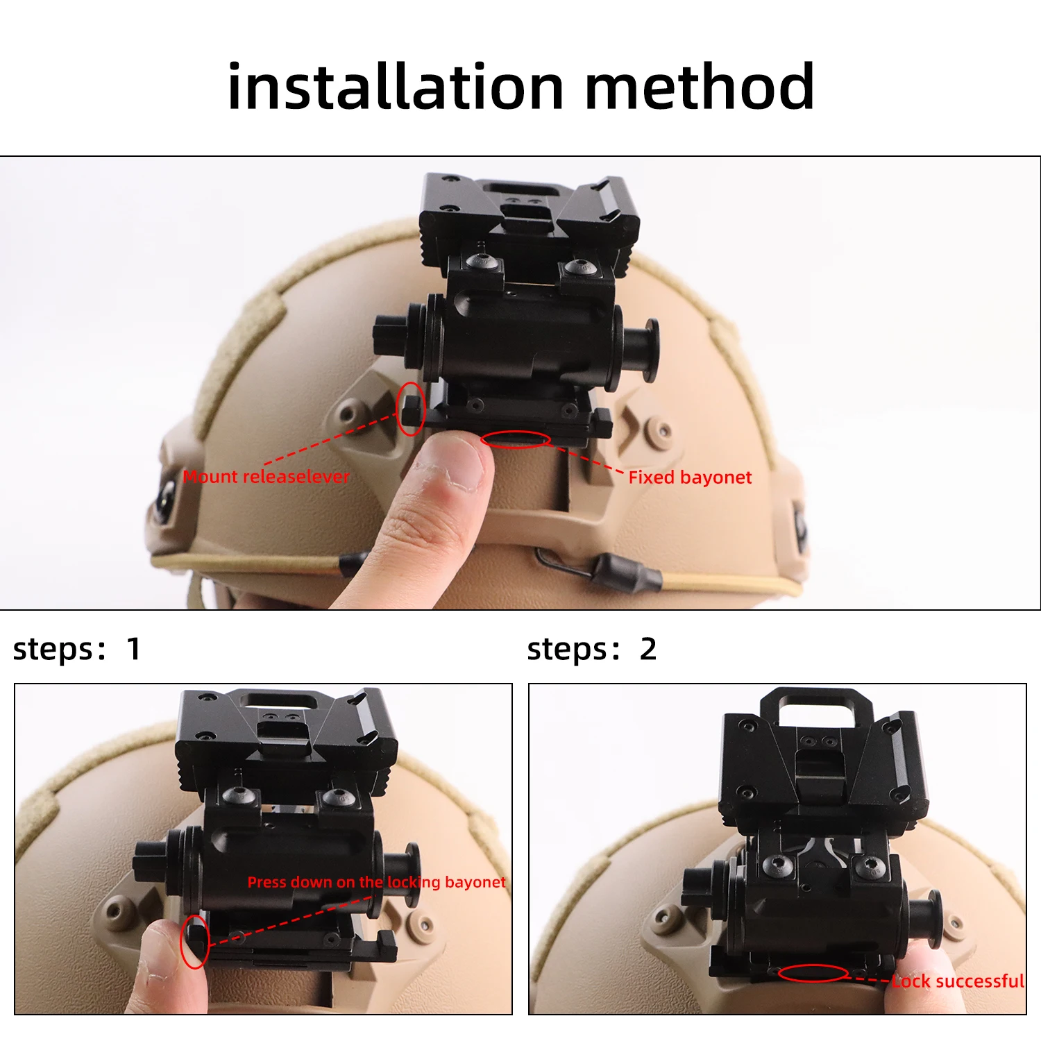 BOOIU casco táctico compatible NVG PVS15/18 combate - imagen 3