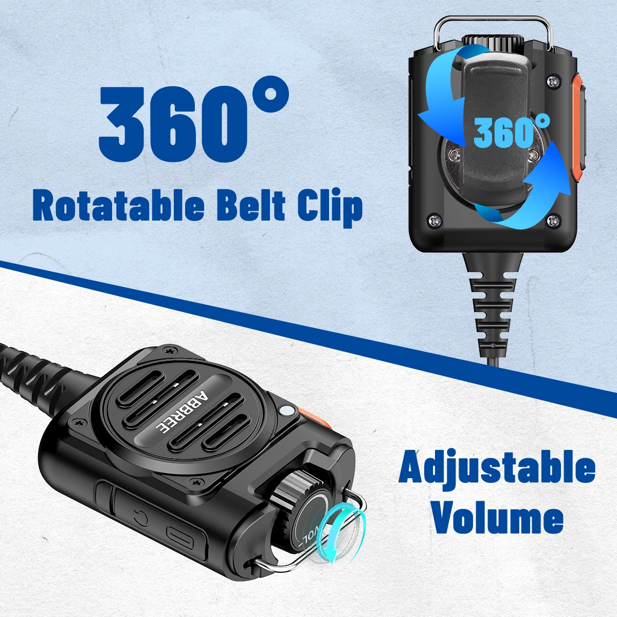 ABBREE AR-158 Walkie Talkie recargable micrófono altavoz ajustar volumen PTT para Baofeng UV-5R Mini para Quansheng UV-K1 (8) K5 - imagen 5