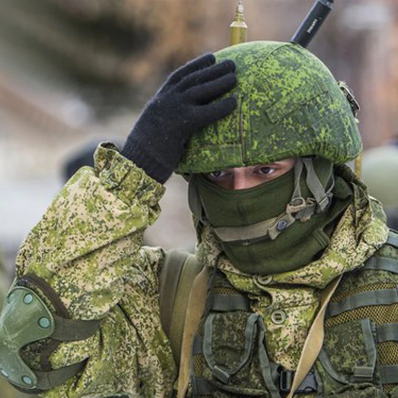 Guantes tácticos Air Soft Russian VKBO cálidos tácticas de caza guantes de lana negros de doble capa mezclados resistentes al frío hombre verde - imagen 4