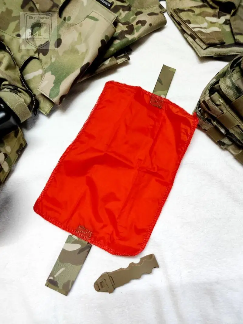 Bandera de golpe de camuflaje todoterreno táctico Airsoft de Paintball, liberación rápida, se mata en la tira indicadora de acción, montaje Molle - imagen 4