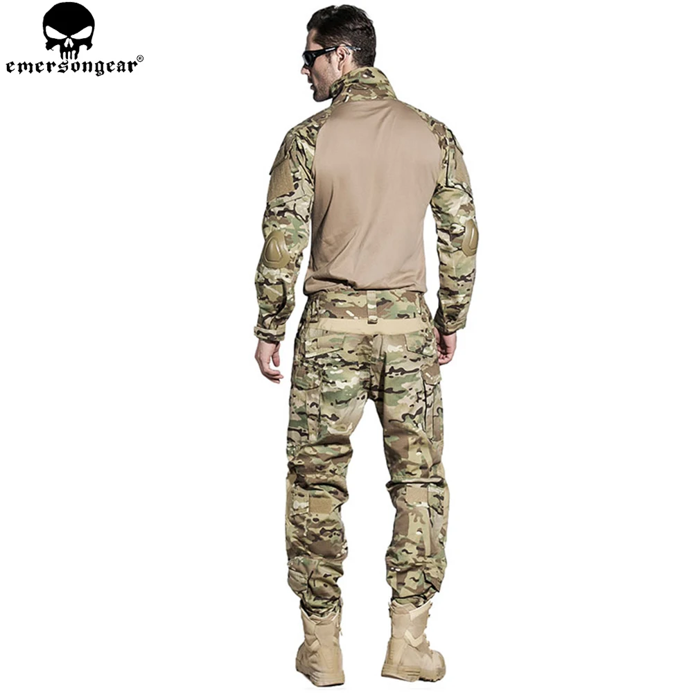 EMERSONGEAR-ropa de entrenamiento Airsoft, camisa de combate, pantalones con coderas, rodilleras, traje de camuflaje Multi, uniforme de caza EM2725 - imagen 2