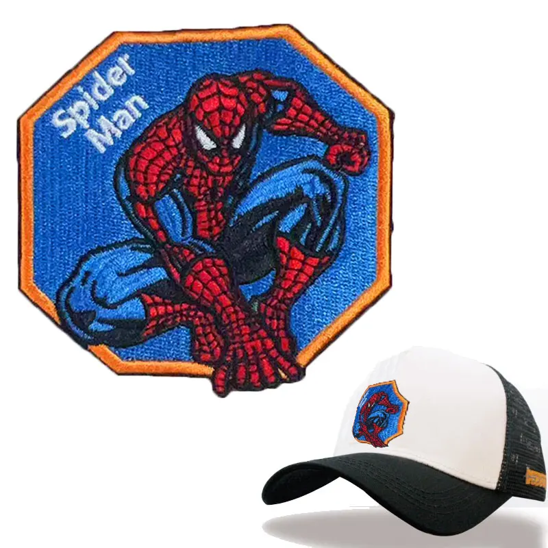Parche bordado de gorra de béisbol Diy, parches para planchar de Spider Man, accesorios de calcomanía de costura para ropa, pegatinas de insignia de Marvel - imagen 5