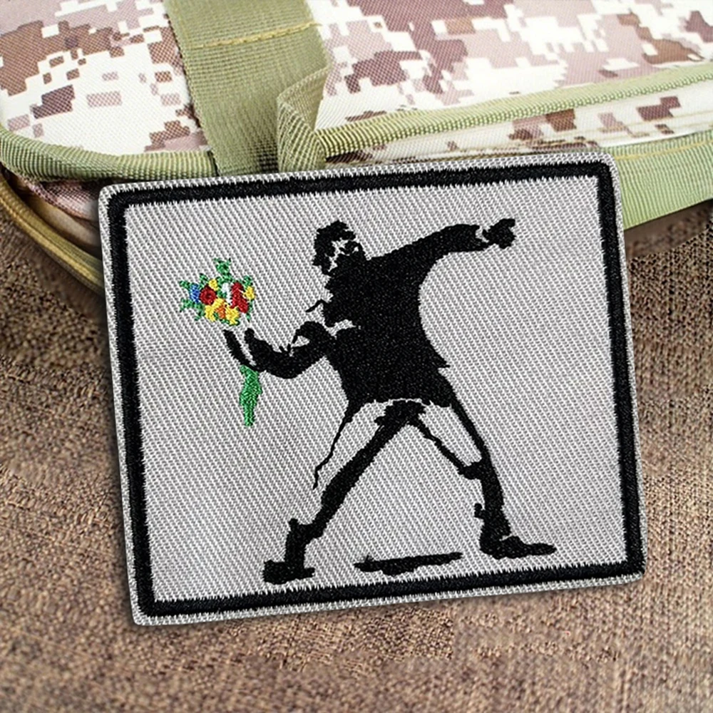 Parche táctico "Banksy Destroyer", parches bordados con gancho y bucle, insignia de moral, brazalete del ejército militar, pegatinas para mochila - imagen 3