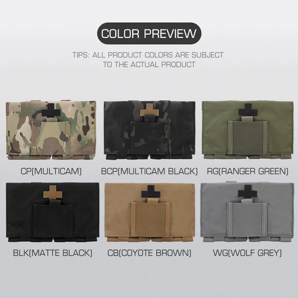 Interior del kit mostrando organización médica