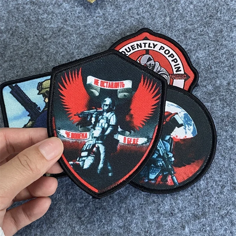 Insignia con estampado de Ángel y Guerrero táctico, parches de Rusia, pegatinas de ropa con gancho y bucle para mochila - imagen 5
