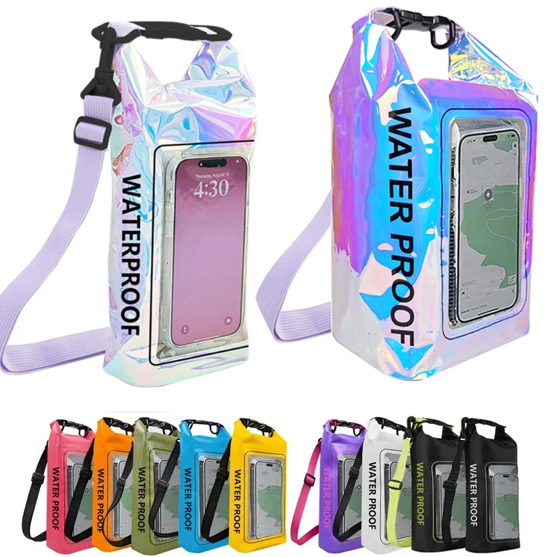 Bolsa seca impermeable con pantalla táctil para kayak, senderismo y surf