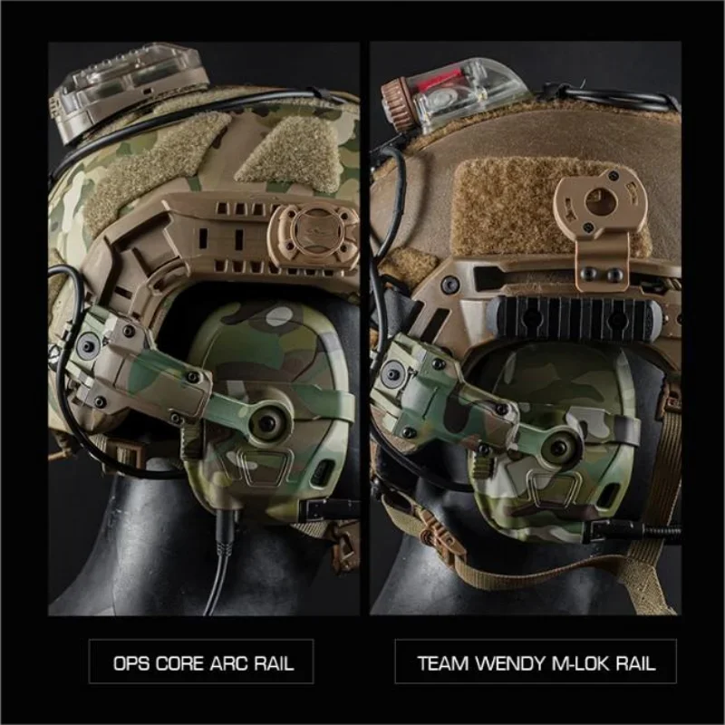 Orejera táctica para caza, protección contra el ruido, auriculares OPS Core ARC y Wendy M-LOK, adaptador de riel para casco 2 en 1 - imagen 5