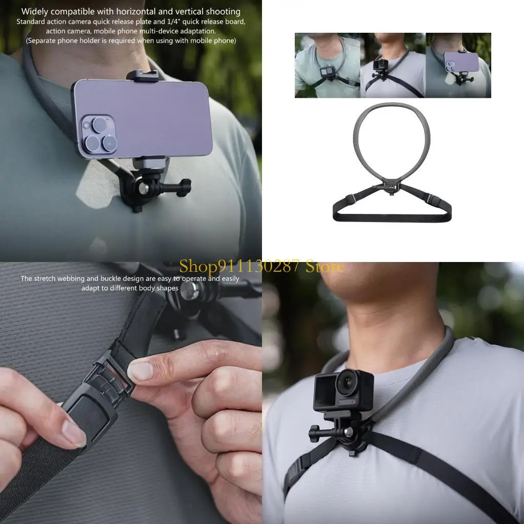 Montaje ajustable del ángulo del soporte del soporte cuello portátil J1HC para esquiar en bicicleta surf