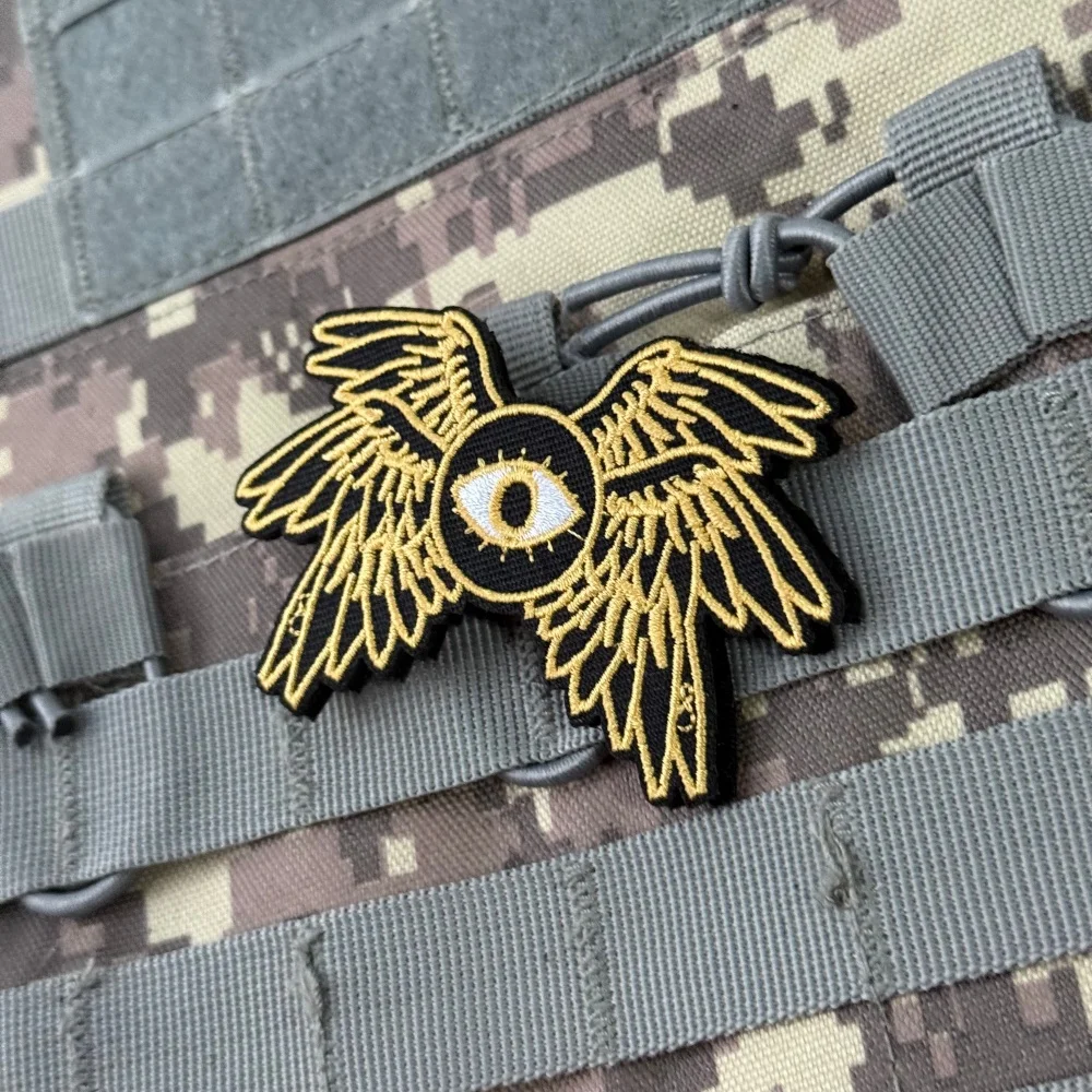 Parches tácticos de moral de Ángel cristiano para ropa, parche bordado de gancho y bucle "Seraph", pegatina de mochila personalizada militar - imagen 4