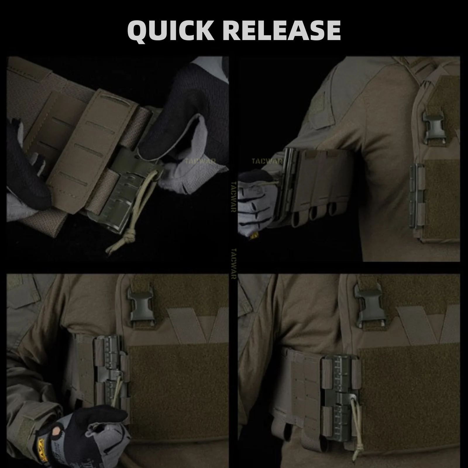 Soporte de placa secundaria de K-Z con bolsa Triple Mag 556, chaleco táctico con correa de hombro y cintura de liberación rápida ajustable para Airsoft - imagen 4